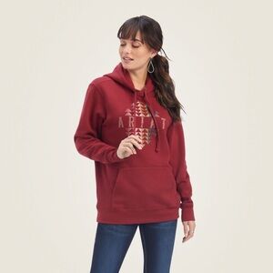 Ariat REAL Beartooth Burgundy Hooded Sweater Size XXL